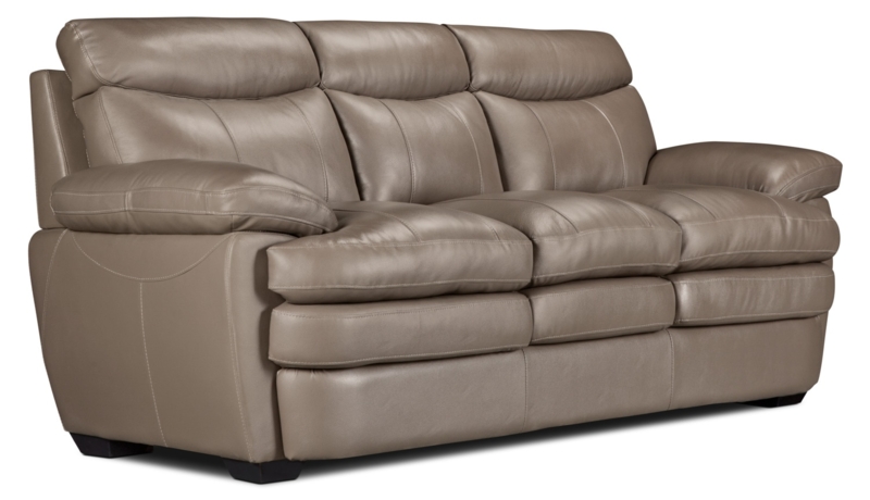 Marty Genuine Leather Dark Taupe Sofa