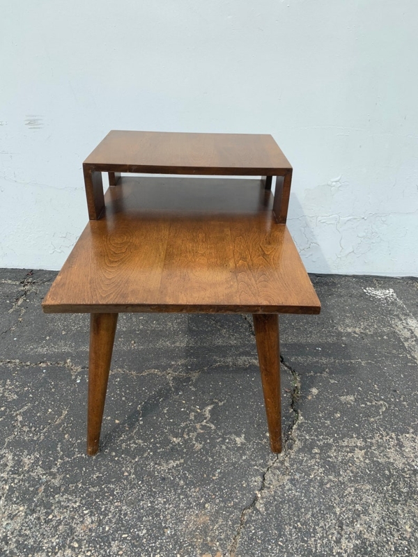 Mid Century Modern 2-Tier Danish Accent Side Table