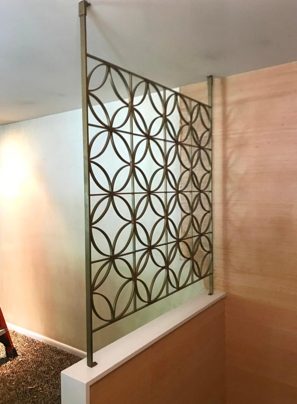 Mid-Century Modern Brass and Iron Room Divider