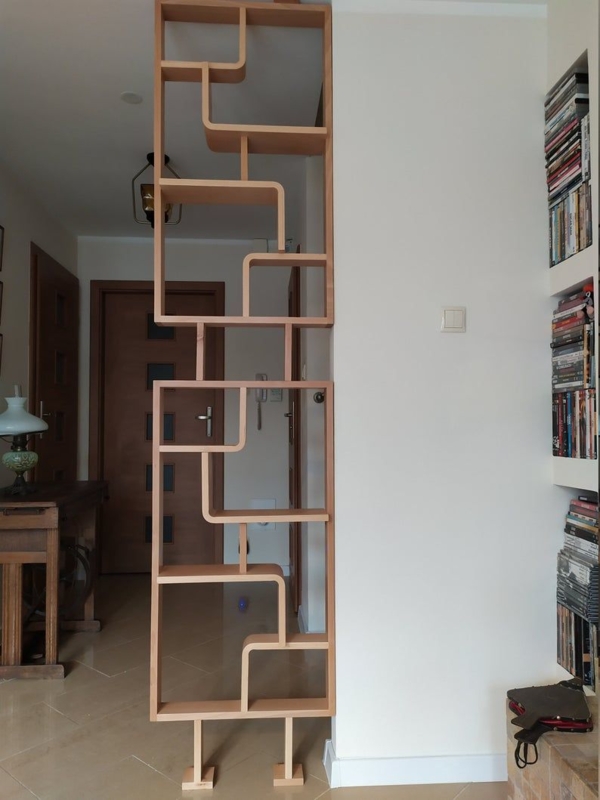 Mid Century Modern Geometric Wooden Room Divider