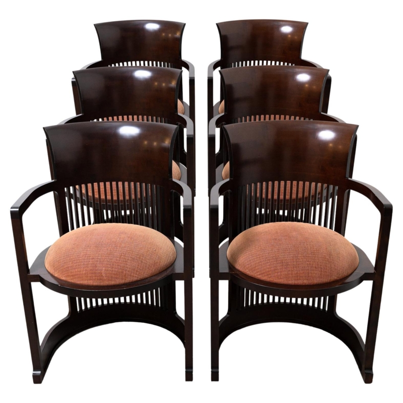 Mid-Century Modern Spindle Barrel Back Dining Chairs