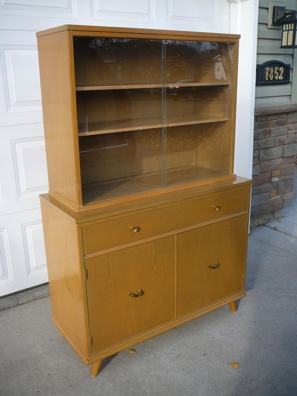 Mid Century Modern Two-Piece China Cabinet