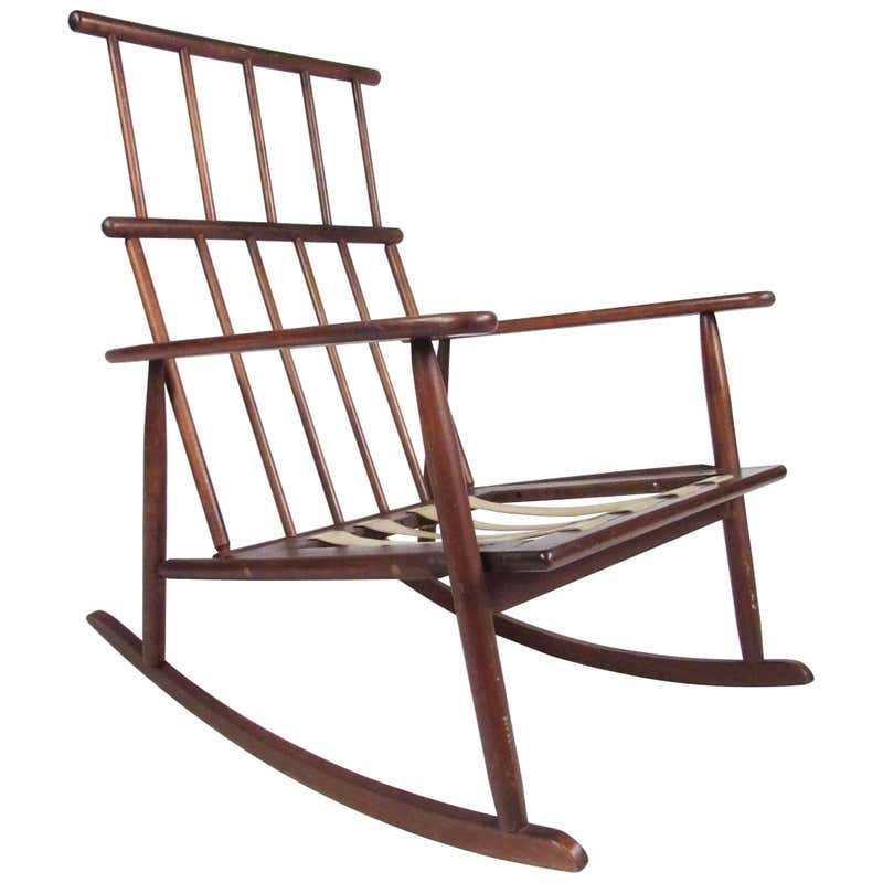Mid-Century Modern Wooden Rocking Chair by Benny Linden