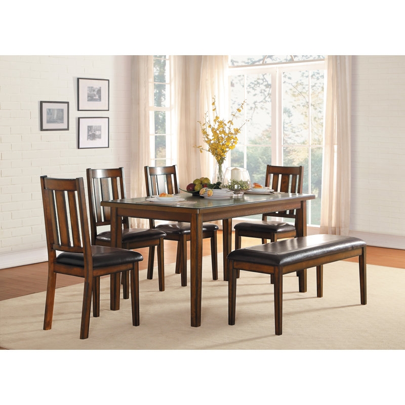 Millwood Pines Chet Six-Piece Dining Set with Bench