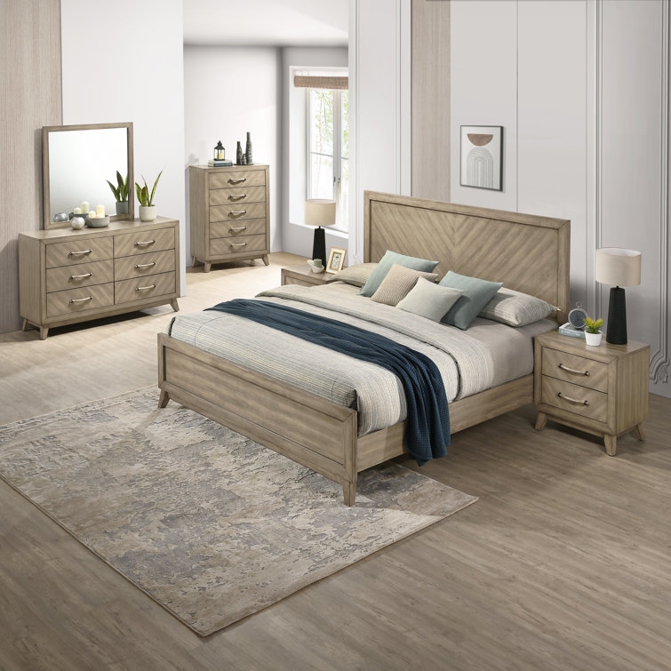 Millwood Pines Dezerey Light Wood Bedroom Set