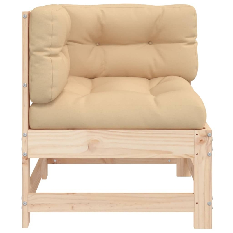Millwood Pines Natural Pine Corner Sofa with Cushions