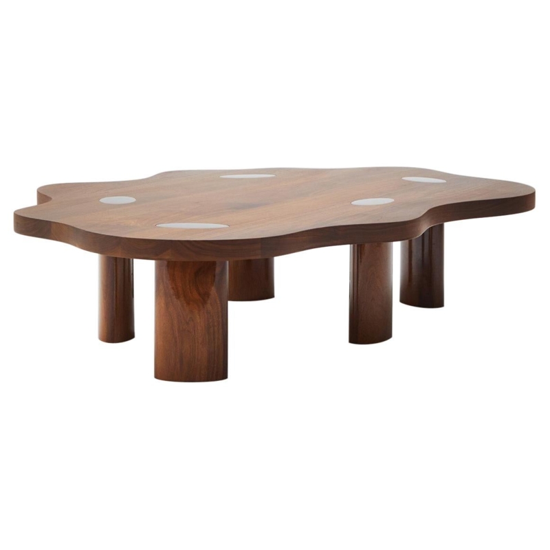 Mini Cloud Oak Table with Artistic Organic Shape