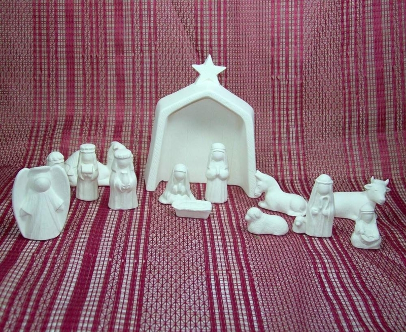 Minimalist Handmade Ceramic Nativity Set Decor