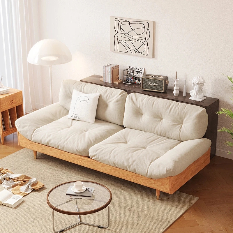 Minimalist Japanese Solid Wood Sofa Living Room