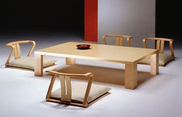 Minimalist Japanese Style Low Dining Table Set