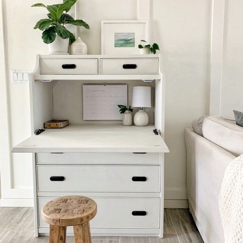 Minimalist White IKEA Desk and Dresser Combo Unit | Foter Minimalist White IKEA Desk and Dresser Combo Unit | Foter
