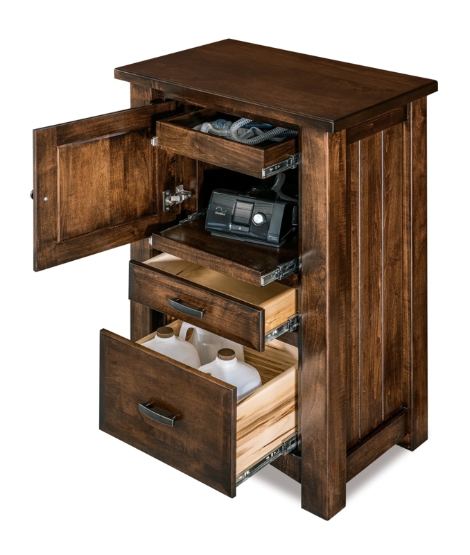 Mission Style CPAP Nightstand with Ample Storage