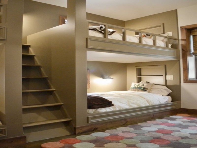 Modern Adult Loft Bed with Integrated Staircase