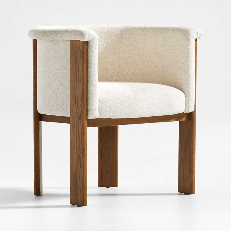 Modern Axel Upholstered Curved Back Wood Chair