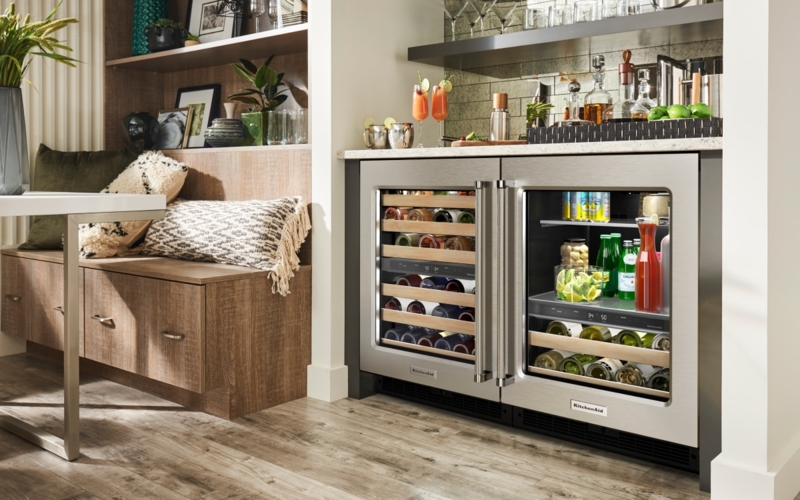 Modern Bar Cabinet with Built-In Wine Refrigerator