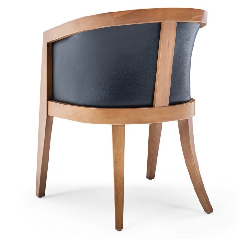 Modern Barrel Back Dining Chair with Wood Frame