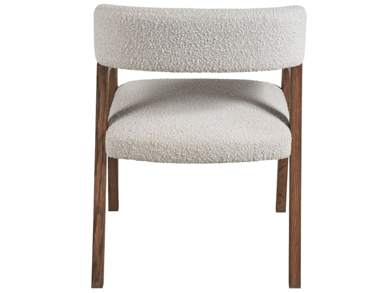 Modern Barrel Back Dining Chair with Wooden Legs