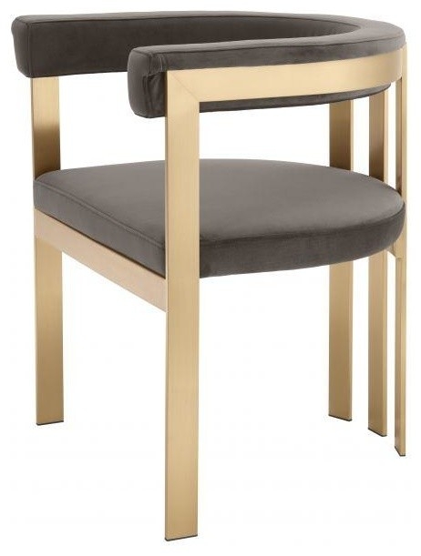 Modern Barrel Dining Chair with Gold Frame