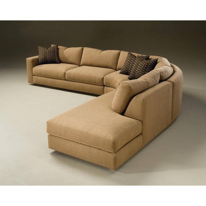 Modern Beige Curved Sectional Sofa Design