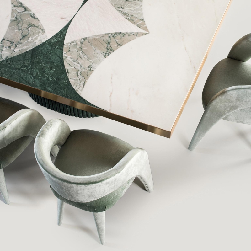 Modern Biloba Dining Table, Marble, 12-Seat, Handmade in Portugal by ...