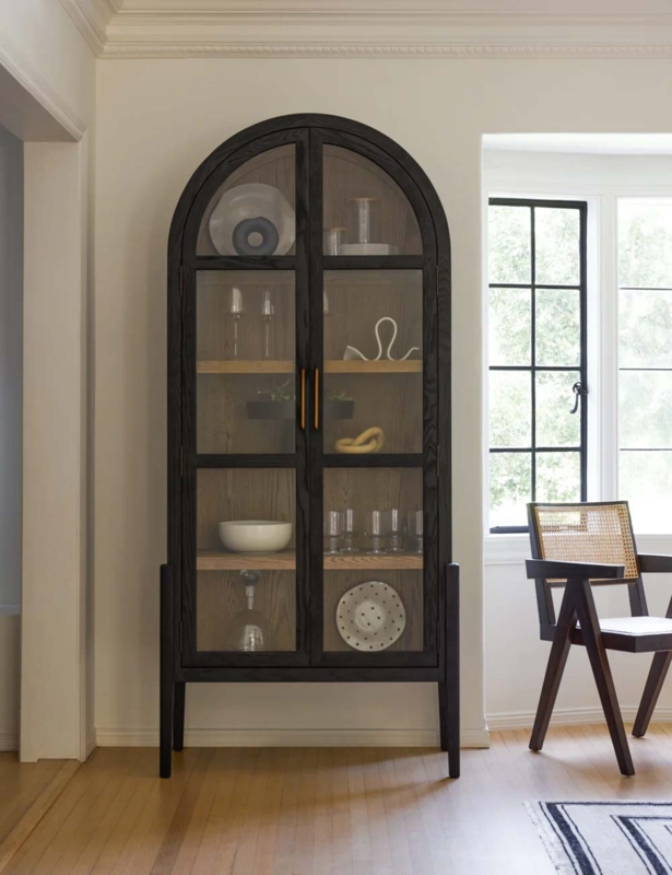 Modern Black Arched Glass Cabinet for Elegant Storage