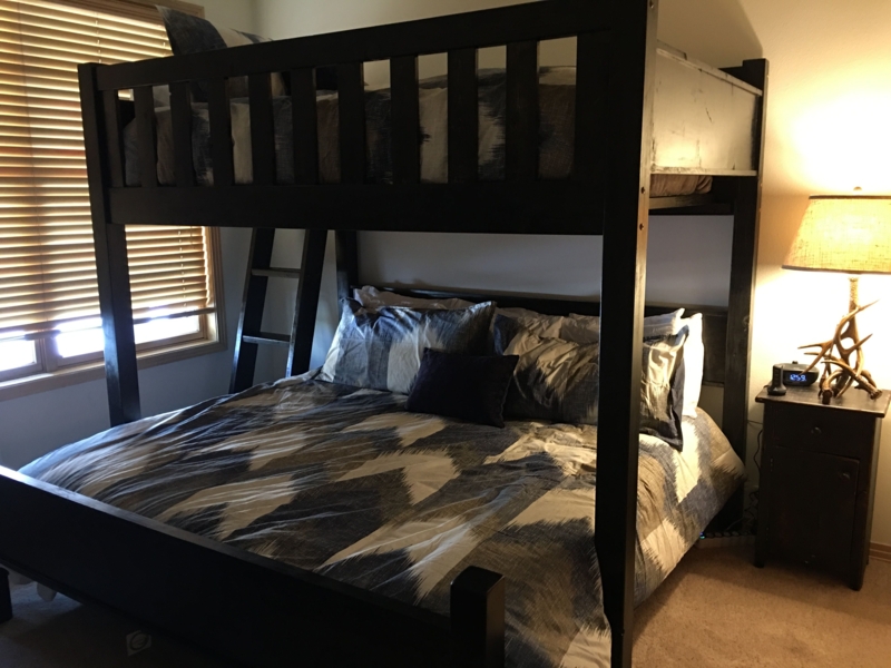 Modern Black Twin Over Queen Bunk Bed Setup