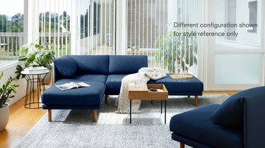 Modern Blue Sectional Sofa with Natural Light