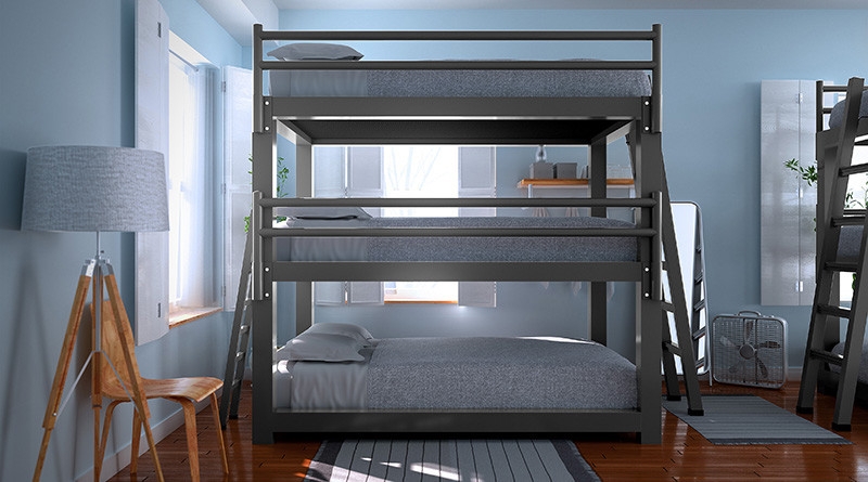 Modern California King Triple Bunk Bed Design