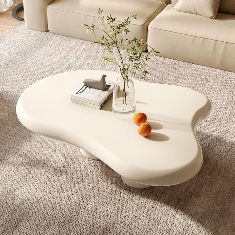 Modern Cloud-Shaped White Coffee Table Design