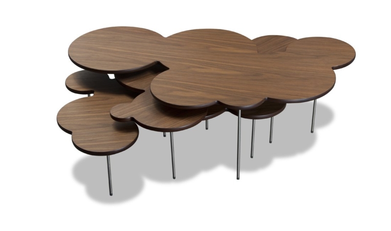 Modern Cloud-Shaped Wooden Coffee Table Design