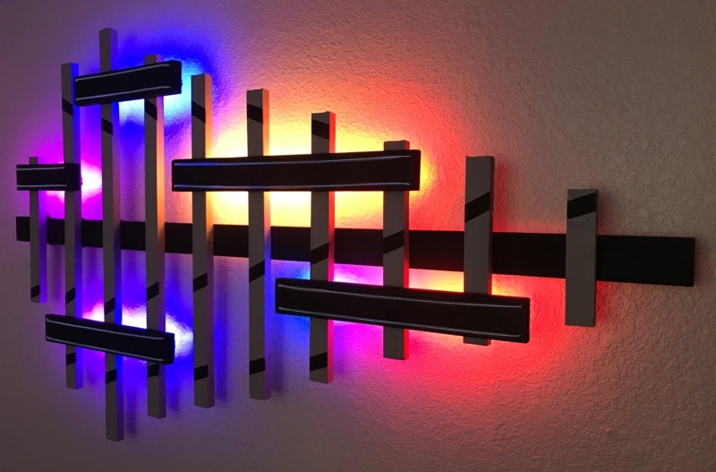 Modern Colorful LED Backlit Wall Sculpture Art