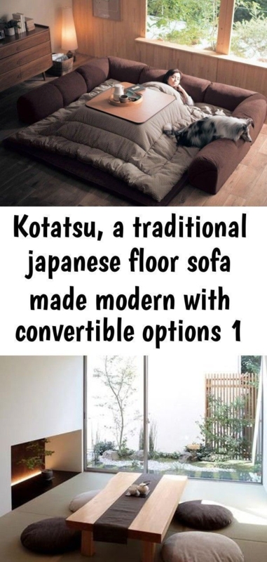 Modern Convertible Kotatsu Japanese Floor Sofa