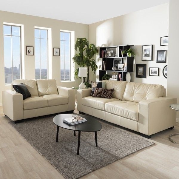 Modern Cream Colored Sofas in Bright Living Room