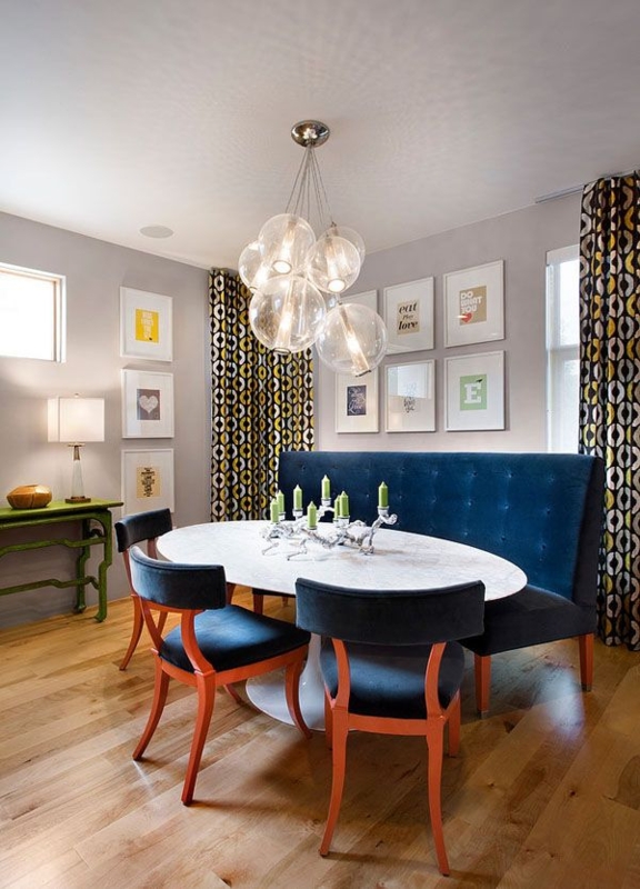 Modern Curved Banquette Dining Room Seating