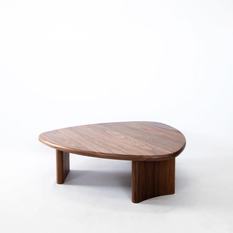 Modern Curved Walnut Coffee Table Design