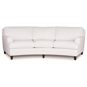 Modern Curved White Leather Sofa for Living Room