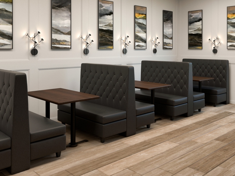 Modern Custom Banquette Double Booths for Restaurants