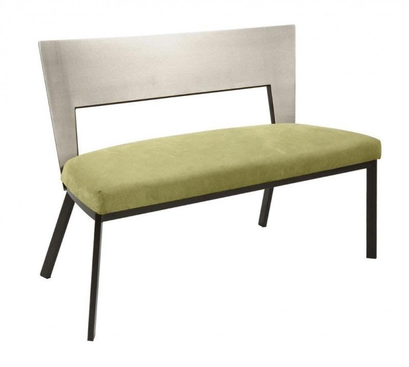 Modern Dining Bench with Upholstered Seat and Back