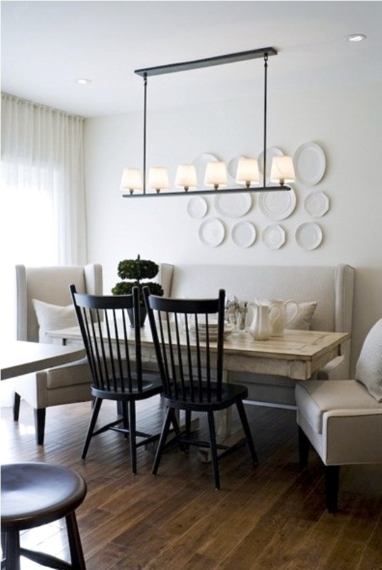 Modern Dining Table Benches with Backs and Chairs