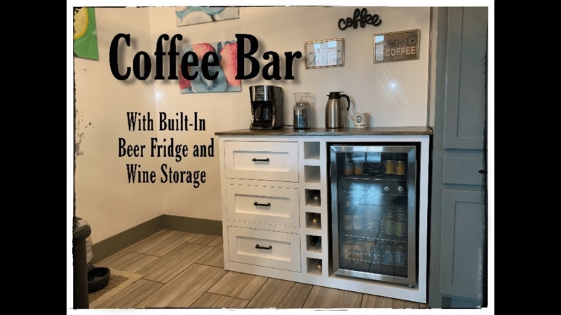 Modern DIY Coffee Bar with Built-In Fridge and Wine Storage