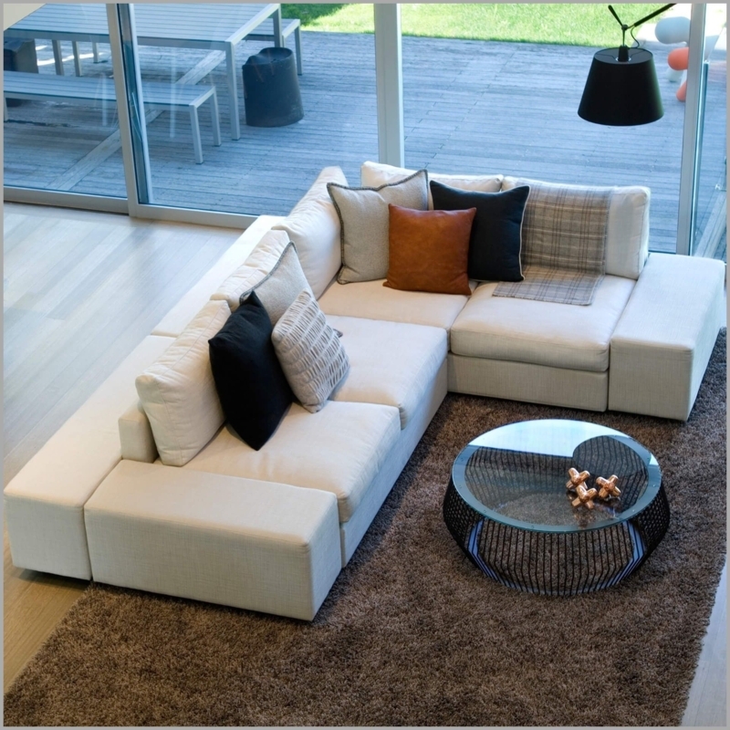 Modern Double-Sided Sectional Sofa in Neutral Tones
