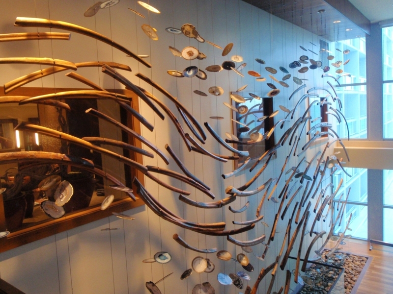 Modern Driftwood and Stone Hanging Wall Art