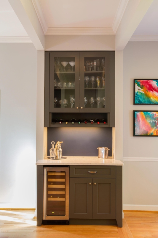 Modern Dry Bar Cabinet with Built-In Wine Fridge