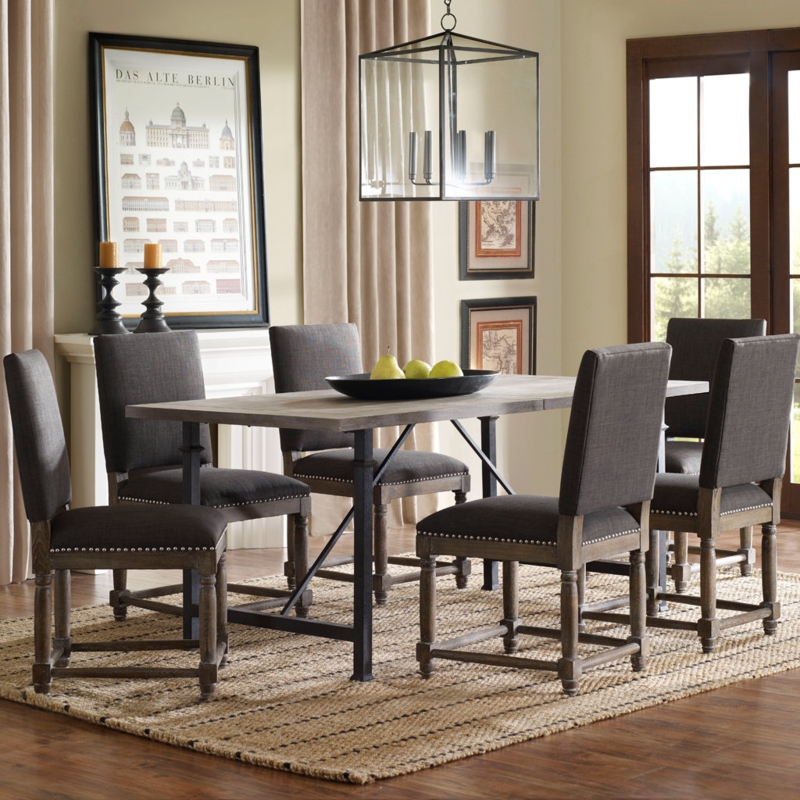 Modern Farmhouse Dining Room with Upholstered Side Chairs