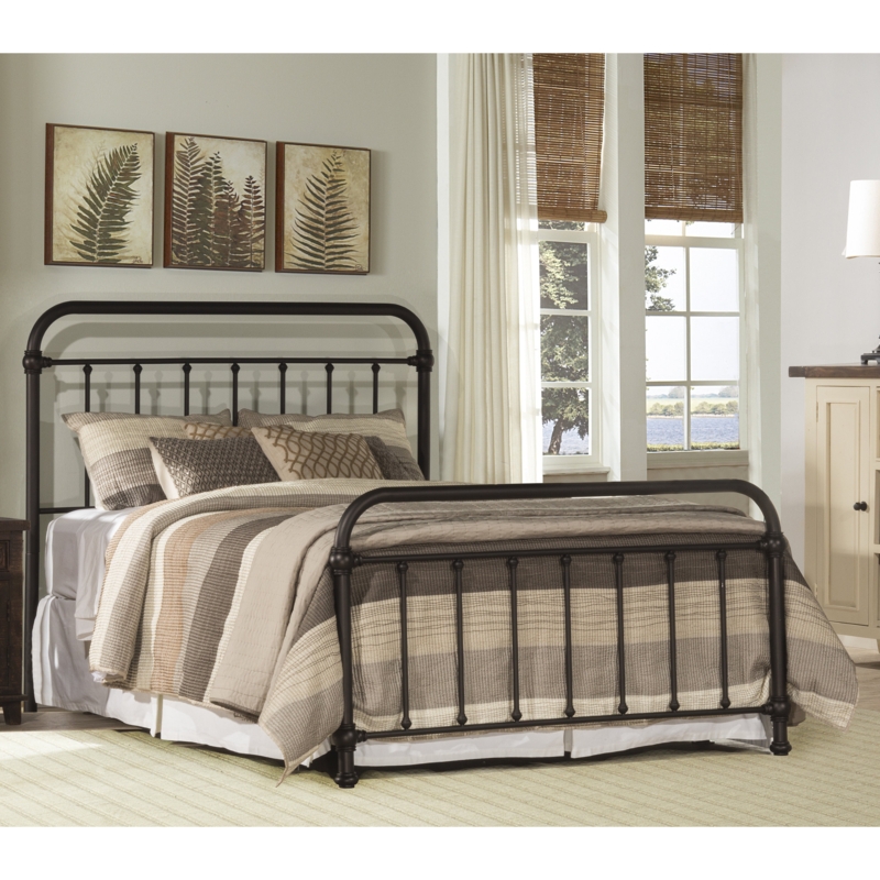 Modern Farmhouse Metal Panel Bed with Neutral Bedding