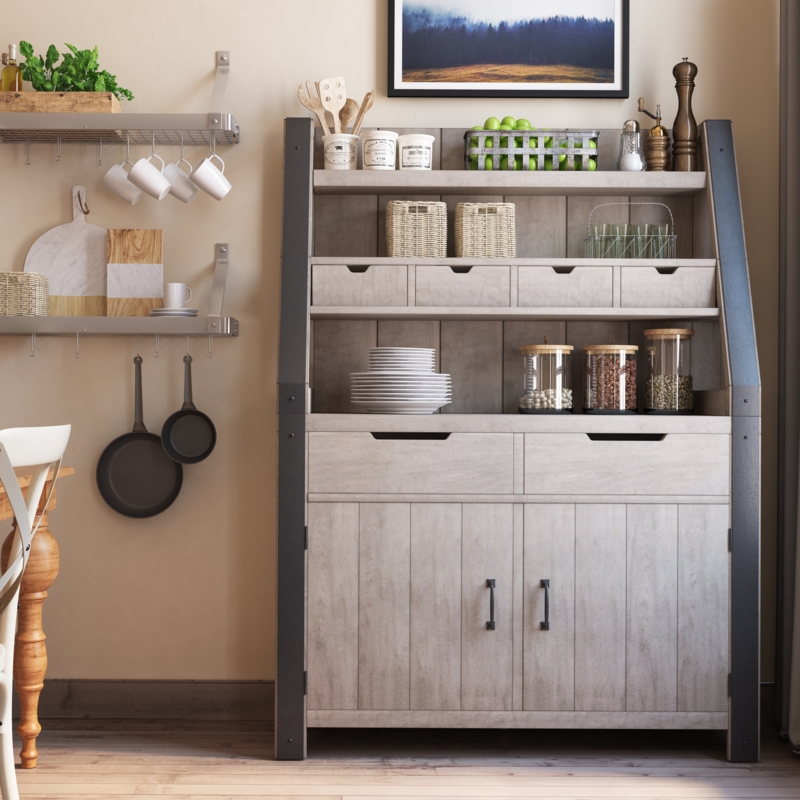 Modern Farmhouse Rustic Kitchen Storage Cabinet
