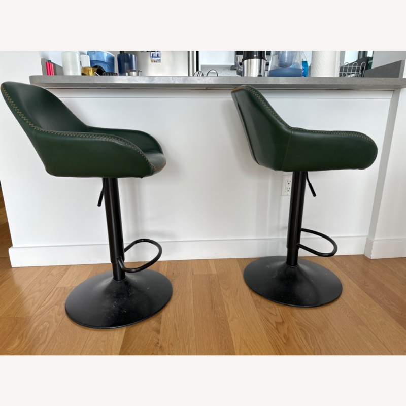 Modern Forest Green Adjustable Bar Stools