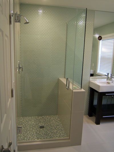 Modern Frameless Three-Panel Half Wall Shower Door