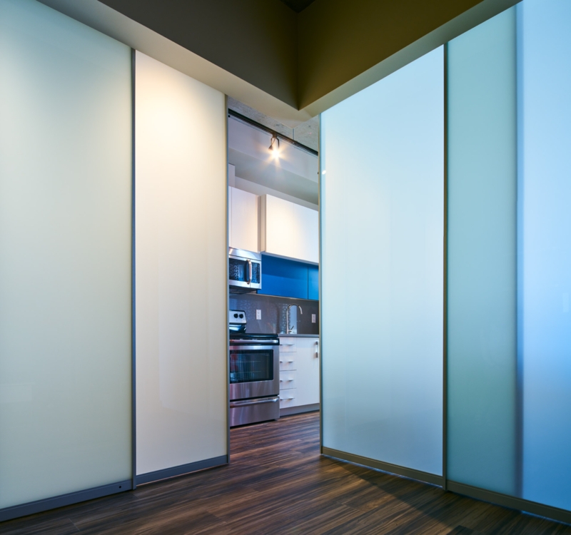 Modern Frosted Glass Sliding Partition Doors