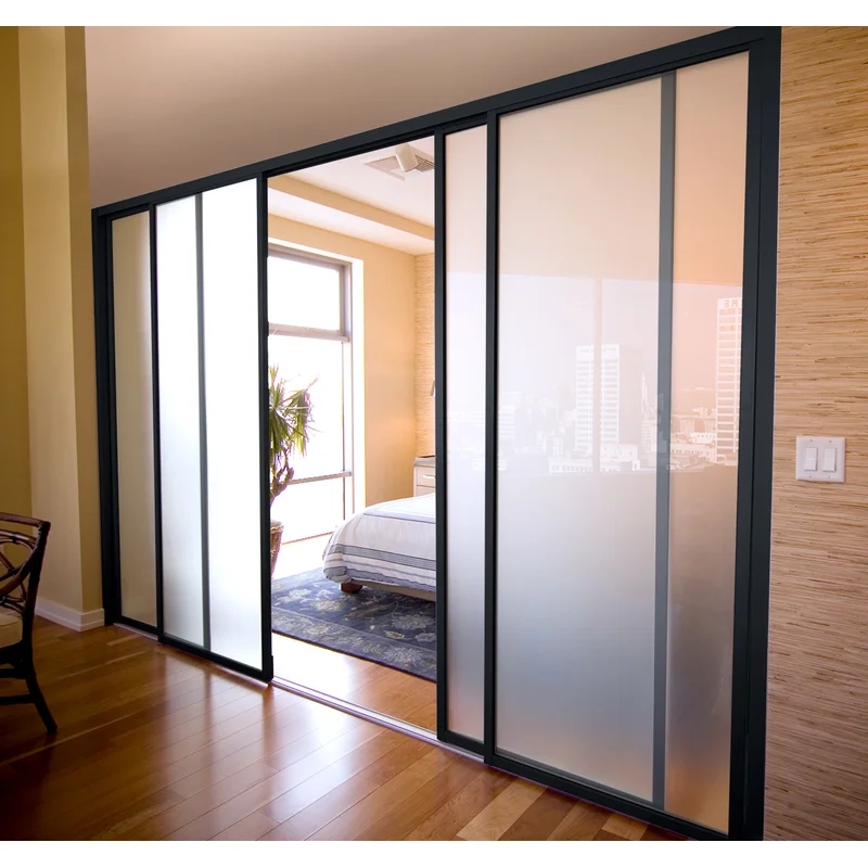 Modern Frosted Glass Sliding Room Divider